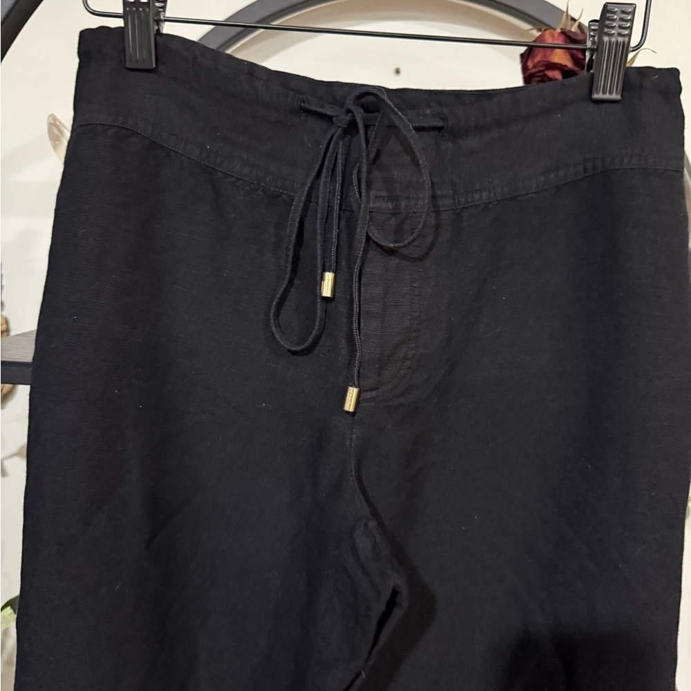 Calvin Klein Black Straight Leg lien pants size small - Picture 5 of 11